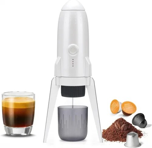 Máquina de café expreso portátil, cafetera de viaje 3 en 1 con 7800 mAh de preparación caliente/fría y calentamiento rápido con USB-C, para camping,