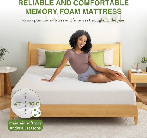 Miniatura 6 de EGOHOME Colchón tamaño completo de 5 pulgadas para niños, colchón de espuma viscoelástica con gel de té verde refrescante, alivia la presión