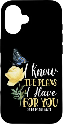 Miniatura 32 de Christian Bible Verse Butterfly Rose Flower Jeremiah 29:11 Case for iPhone 17