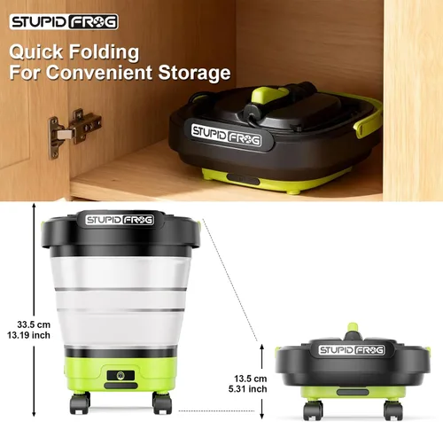 Miniatura 6 de Pulverizador de mano portátil máximo de 72 PSI, rociador de jardín inalámbrico con batería de 2000 mAh, boquilla 4 en 1, cubo plegable de 12 L