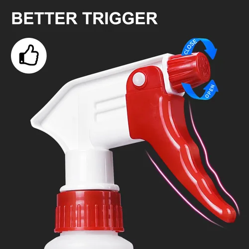 Miniatura 3 de Uineko - Botella de plástico resistente multiusos a prueba de fugas, con atomizador, boquilla y medidas ajustables, para líquidos de limpieza, regar