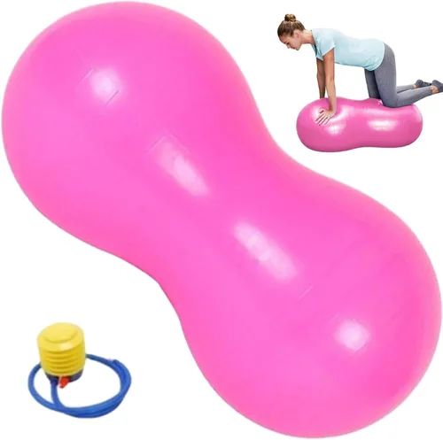 Miniatura 10 de Bola de maní antiestallido PVC grueso 35.4 x 17.7 pulgadas, ejercicio de equilibrio con bomba de aire para niños, embarazo, yoga, gimnasio en casa
