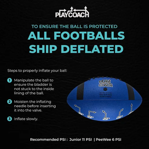 Miniatura 8 de PlayCoach Fútbol Juvenil en Tallas Junior y Peewee con 10 Rutas Básicas de Pase para Niños de 6 a 12 años - Aprobado por Drew Brees, Fútbol de Cuero