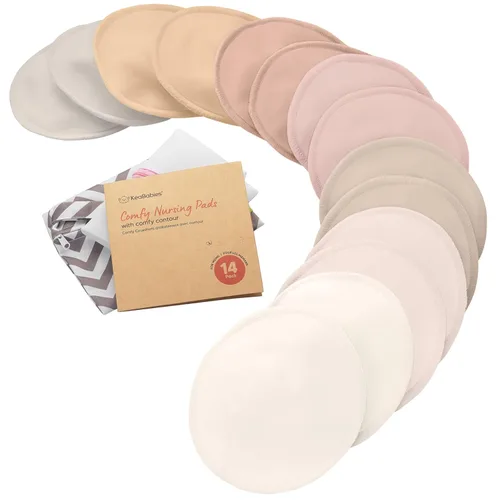 Miniatura 23 de Almohadillas de lactancia de viscosa de bambú orgánico, 8 almohadillas lavables para lactancia materna, bolsa de lavado, reutilizables