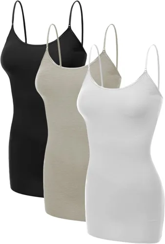 Miniatura 207 de Emmalise Camisola larga casual básica para mujer, con tirantes ajustables, top en capas