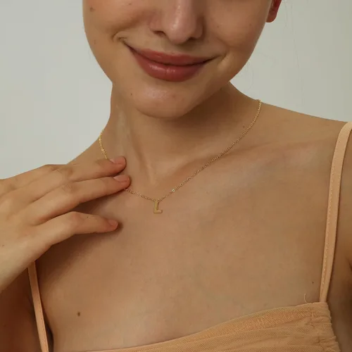 Miniatura 3 de SELFROSE Initial Necklaces for Women, Dainty Gold Letter Necklace 14k Gold Plated Personalized Tiny Initial Pendant Necklace Monogram Cute Letter