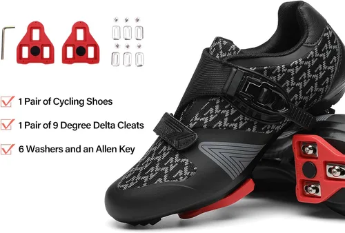 Miniatura 2 de Zapatos de ciclismo unisex para hombres y mujeres, compatibles con zapatos de bicicleta Peloton con tacos Delta para ciclismo de carretera, pedal