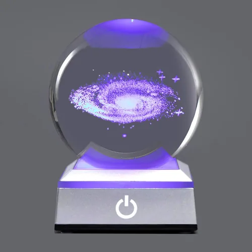 Miniatura 8 de Bola de cristal 3D de la Vía Láctea, luz nocturna multicolor, lámpara decorativa para ciencia, astronomía, espacio, regalos para novios, esposos