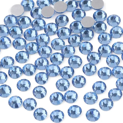 Miniatura 47 de Beadsland 1440 diamantes de imitación de cristal con parte trasera plana, gemas redondas, ámbar, SS3, 0.047-0.055 in