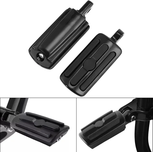Miniatura 3 de TCMT 10 mm Estribos para motocicletas Compatibles con Harley Street Glide Road King Montura macho (Estribos estilo A, negro)