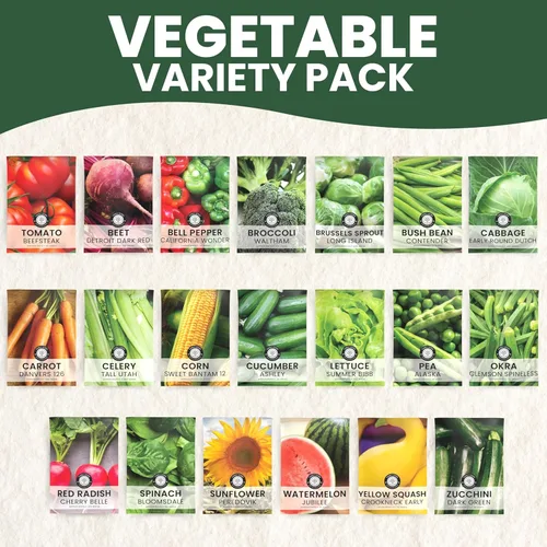 Miniatura 3 de 20 paquetes de semillas de verduras Paquete variado de supervivencia Temporada 2026 Verduras, hierbas y frutas empaquetadas individualmente