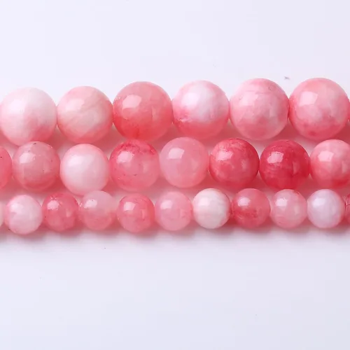 Miniatura 4 de 10MM Cuentas sueltas redondas de jade persa blanco rosa natural, cuentas de gemas naturales, cuentas de piedra de energía de cristal para hacer Jade