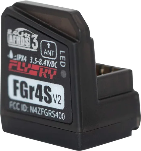 GoolRC Flysky FGr4S V2 Receptor, 2.4GHz 4CH AFHDS 3 Receptor de control remoto integrado de una sola antena PWM/PPM/I-Bus salida compatible con