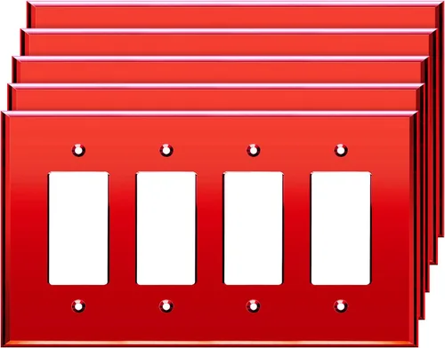 Miniatura 48 de LIDER Placa de Pared Decorativa de Acrílico Reflectante, Placa de Interruptor de Luz Espejada, Cubierta de Tomacorriente de Plexiglás, Vidrio Dorado