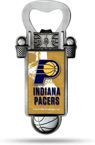 Miniatura 16 de Rico Industries Abrebotellas magnético de baloncesto de la NBA, acero inoxidable, imán fuerte para exhibir en el refrigerador