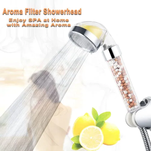 Miniatura 5 de IHAO Cabezal de ducha de mano de alta presión con soporte y manguera de metal purificador de agua dura, filtro de fluoruro de cloro, cabezal