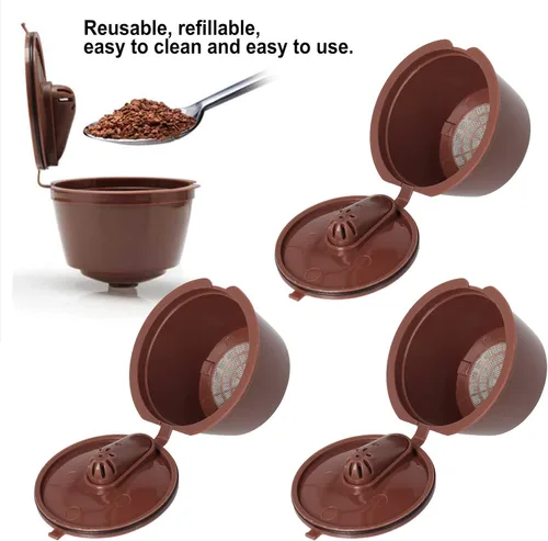 Miniatura 4 de Juego de cápsulas de café reutilizables para Dolce Gusto, recargable, fácil de, gran herramienta para cafetera (1.7-3.4 fl oz)
