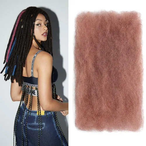 Miniatura 16 de FASHION IDOL Afro Kinkys - Cabello humano a granel para extensiones de rastas, reparación de Loc, trenzado, giro apretado, cabello humano afro