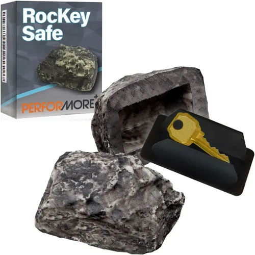 Performore - Ocultador de llaves de roca realista, resistente a la intemperie, para exteriores, estándar, por Rockey Safe, con diseño de fondo