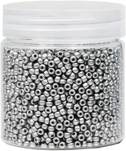 Miniatura 33 de Cuentas de semillas sueltas de color negro opaco, alrededor de 4000 piezas en caja 8/0 de vidrio para hacer joyas, agujero de 0.028 in (negro)