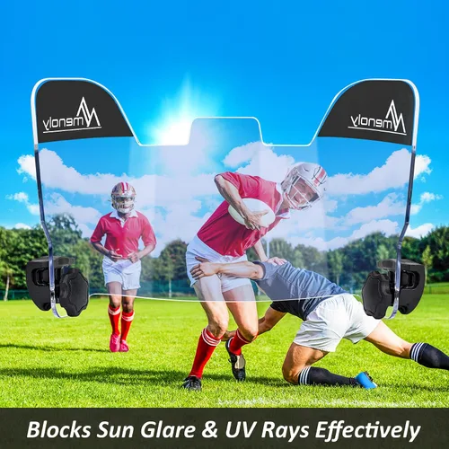Miniatura 6 de MENOLY Visera de fútbol, visera de casco de fútbol juvenil, resistente a los arañazos, bloqueo UV, visera de protección facial para casco de fútbol