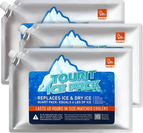 Miniatura 6 de TOURIT Paquete de hielo reutilizable para enfriadores, bolsas de hielo de larga duración para bolsas de almuerzo/cajas, mochilas enfriadoras