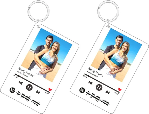 Miniatura 18 de Llavero personalizado de Spotify con imagen, llavero acrílico personalizado para fotos, llavero de código de canción de música de Spotify escaneable