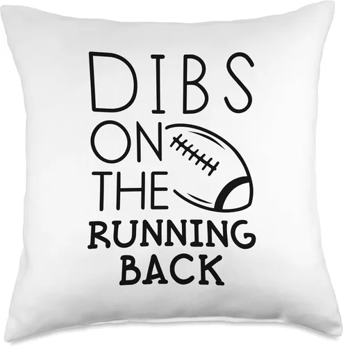 Miniatura 4 de Funny Football Season Tees Dibs On The Running Back Football Wife Girlfriend Girl RB QB Throw Pillow, 16x16, Multicolor