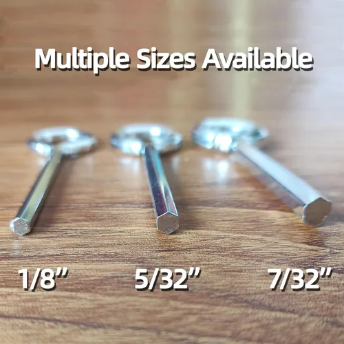 Miniatura 4 de Paquete de 5 llaves hexagonales de 7/32 pulgadas con bucle de anillo completo, llave Allen de metal, llave hexagonal para dispositivo de salida