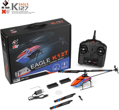 Miniatura 9 de GoolRC Helicóptero RC, helicóptero de control remoto WLtoys XK K127, avión RC de 4 canales con giroscopio de 6 ejes, retención de altitud, despegue