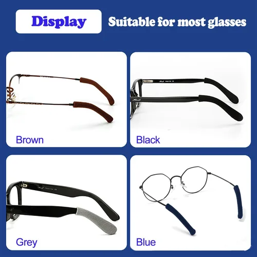 Miniatura 6 de Cojín de Oreja para Gafas de Tela de Algodón Tejido Suave Mejorado, Puntas de Patillas de Gafas Elásticas Antideslizantes Cómodas Retenedor