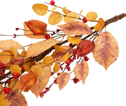 Miniatura 3 de Guirnalda de otoño de 5 pies, guirnalda de hojas artificiales de otoño, cosecha, festival, decoración de otoño con hojas de otoño y grosellas