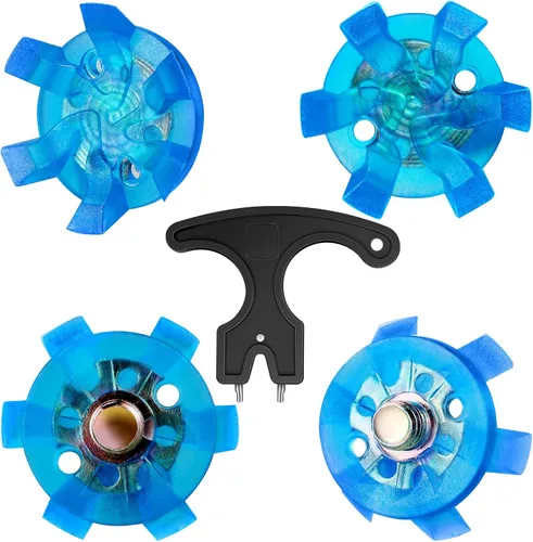 Miniatura 10 de Shappy Juego de 51 piezas de repuesto para zapatos de golf, 50 tacos de zapatos de golf con 1 llave de tacos negros, tornillo de rosca de metal