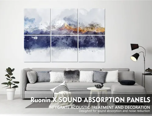 Miniatura 2 de Paquete de 6 paneles de pared acústicos artísticos decorativos, mejor tratamiento acústico que la espuma, paneles de pared de alta calidad Montaña