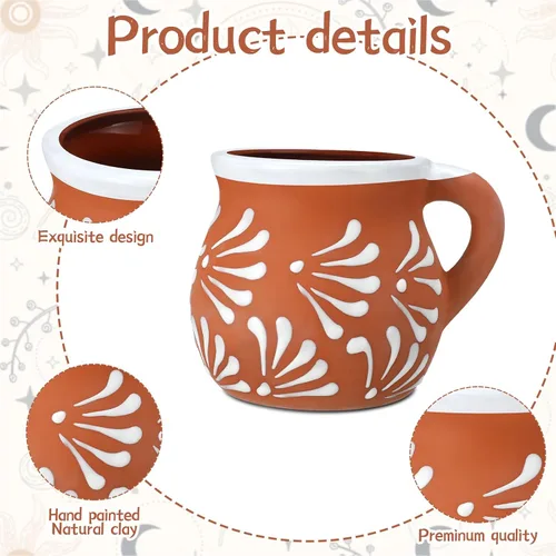 Miniatura 3 de Baderke Paquete de 2 tazas de cerámica mexicana, tazas de café mexicano, tazas de arcilla para mujeres y hombres, cumpleaños, graduación, boda