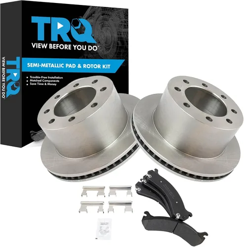Miniatura 79 de TRQ Juego de pastillas de freno semimetálicas traseras y rotores compatibles con Chevrolet Trailblazer 02-06 Trailblazer EXT 04-06 SSR 02-07 GMC