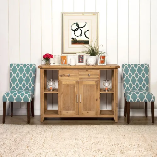 Miniatura 89 de Homepop Silla de comedor con detalles festoneados, sillas de comedor Parsons tapizadas, muebles decorativos para el hogar, tejido gris claro