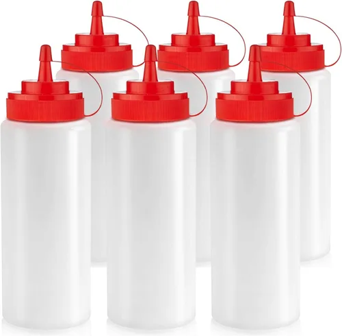 Miniatura 4 de Botellas de condimento Norcalway de 12 onzas para salsas - Botellas de chorro a prueba de fugas para aceite, jarabe, aderezo - Paquete de 3