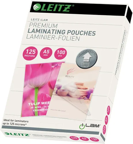 Miniatura 7 de Leitz 749200000 - Bolsas laminadoras hechas de material grueso de 80 micras (transparente, brillante, A5 y UDT) - Paquete de 100