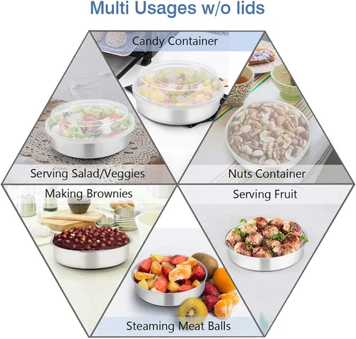 Miniatura 5 de TeamFar Molde para pasteles de 8 pulgadas, moldes redondos de acero inoxidable con tapas, saludable y resistente, apto para lavavajillas y fácil