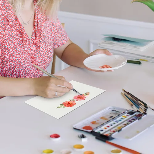 Miniatura 8 de Paquete de 30 tarjetas de acuarela en blanco con sobres de 5 x 7 pulgadas, 140 libras/10.58 oz/m², 100 % algodón, no plegado, sin ácidos, papel