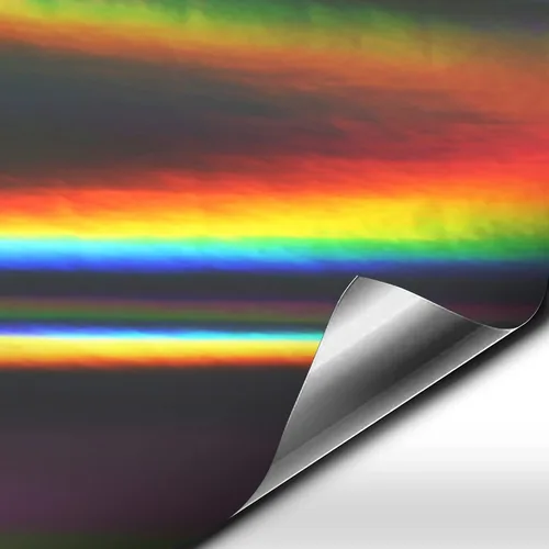 VViViD Rollo de cinta adhesiva de vinilo holográfico negro Lazer cromado (1 pulgada x 20 pies)