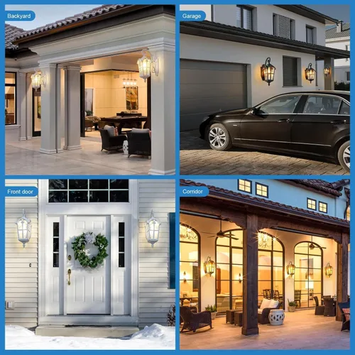 Miniatura 7 de Luces de pared para exteriores, para porche, patio, 17.1 pulgadas de alto, accesorios de iluminación de pared exterior blanca, impermeable