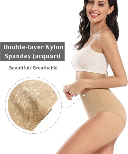 Miniatura 2 de wirarpa - Calzones elásticos de algodón para mujer, suaves, transpirables, de talle alto, cobertura completa, para mujer, multipaquete