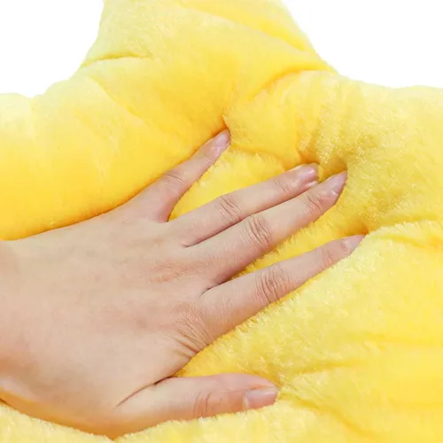 Miniatura 4 de Almohada de felpa en forma de estrella, bonita almohada 3D para dormitorio, sofá, silla, cojín decorativo estético (amarillo)