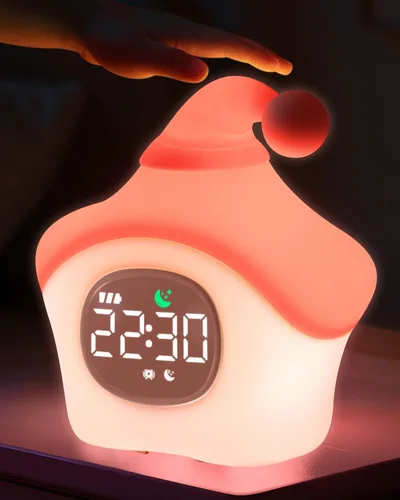 Miniatura 17 de Yiliaw Reloj despertador para niños con luz nocturna, reloj de entrenamiento para dormir, reloj de hora de despertar, luz de silicona recargable