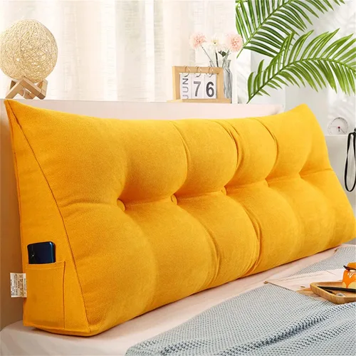 Almohada triangular para cabecero, cojín triangular de color sólido, almohada de cuña de soporte de posicionamiento grande para sofá cama con funda