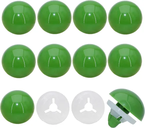 Miniatura 12 de Thalinfayi - 60 ojos de seguridad y arandelas seguras para ganchillo Amigurumi - Ojos de seguridad de plástico grandes de 0.945 in, ojos de Rojo