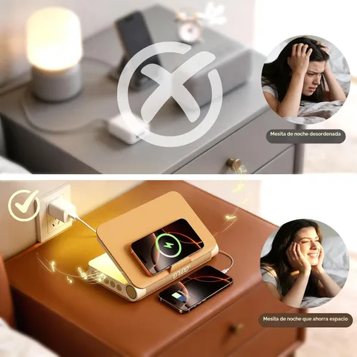 Miniatura 7 de Vivilumens Altavoz Bluetooth de carga inalámbrica 5 en 1 altavoz fuerte para adultos adolescentes forma de libro estética amanecer luz de despertar