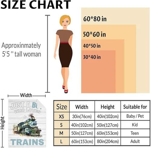 Miniatura 3 de Manta de tren – Suave, mullida y cálida – Manta pequeña de 30 x 40 pulgadas para sofá, oficina – Manta blanca linda manta de regalo para niños